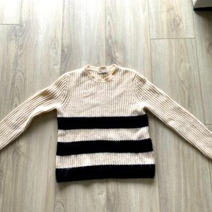 Equipment cropped stripe sweater XS
